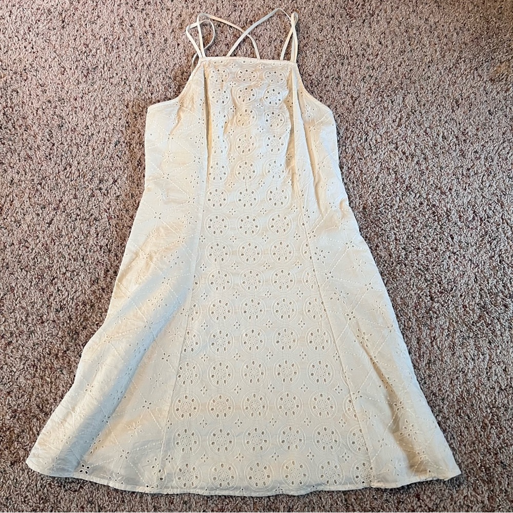 Hollister Cream Eyelet Dress